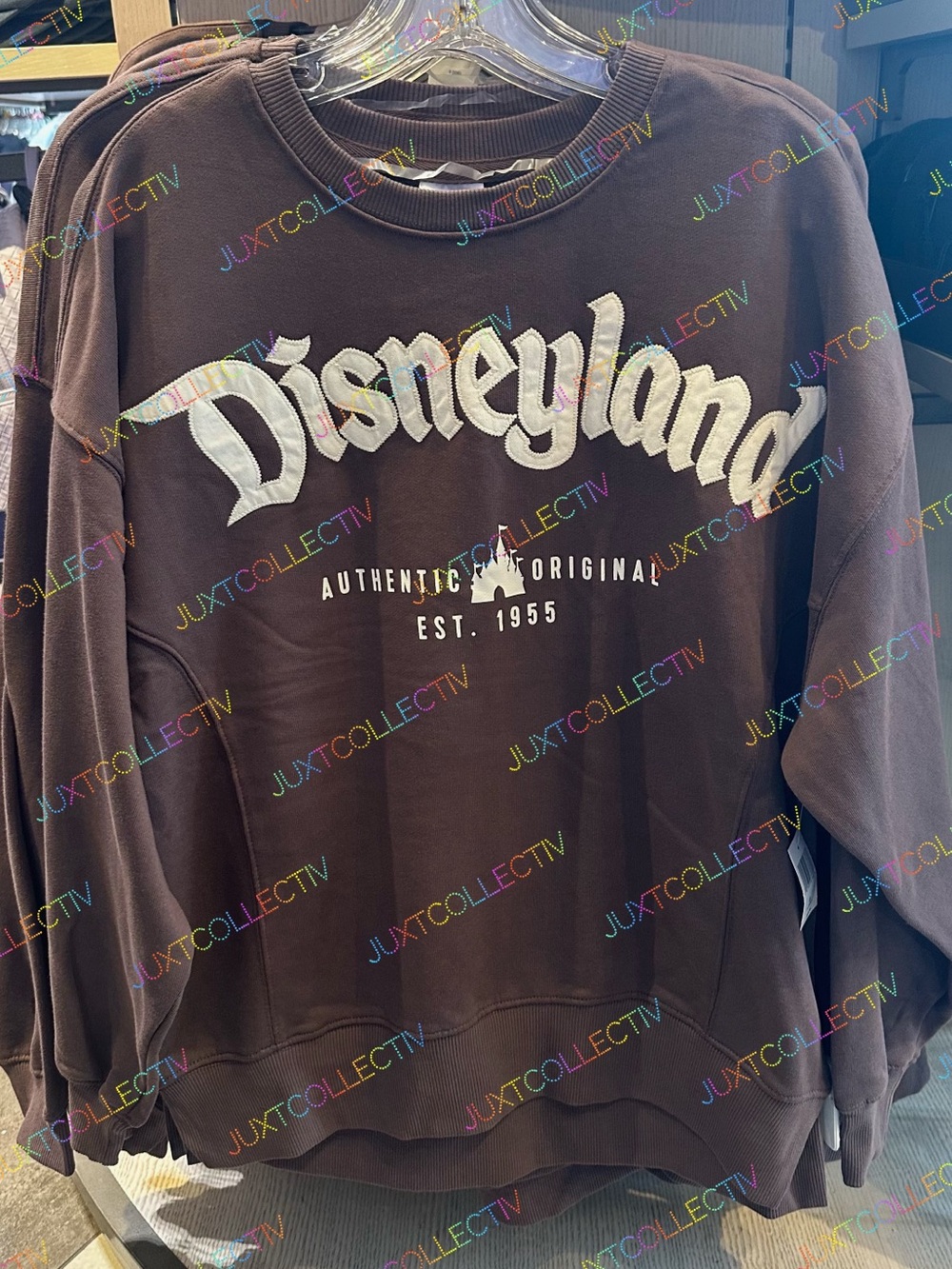 Disneyland Authentic Original 1955 Castle Chocolate Pullover Crewneck Sweater